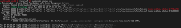 VCF 5.x – LCM service crashing on SDDC Manager