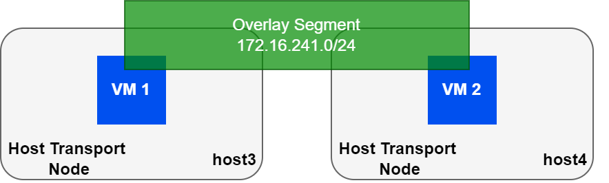 VMware NSX example overlay segment with transport nodes