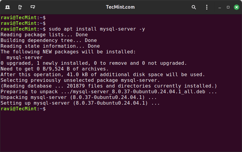 Install MySQL in Ubuntu