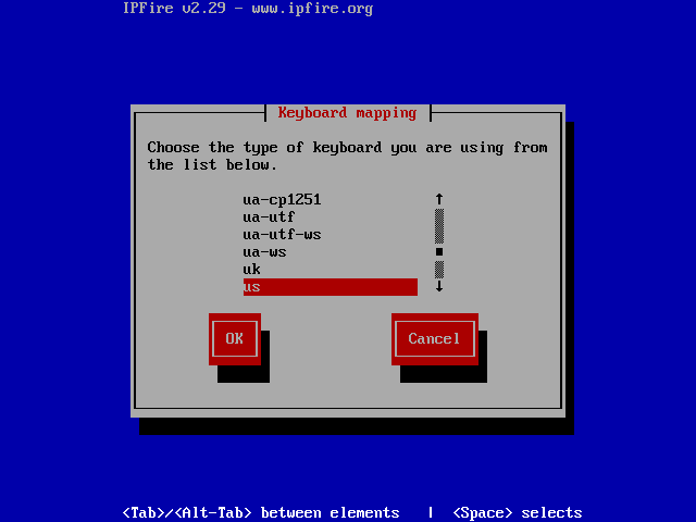 IPFire Keyboard Mapping