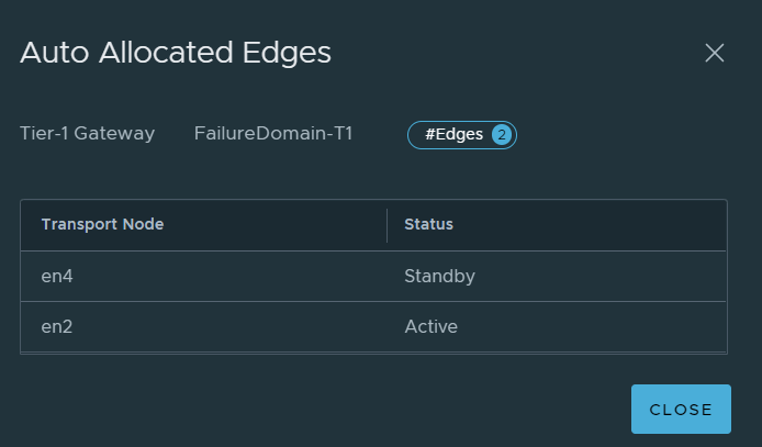 VMware NSX SR allocation based on failure domain