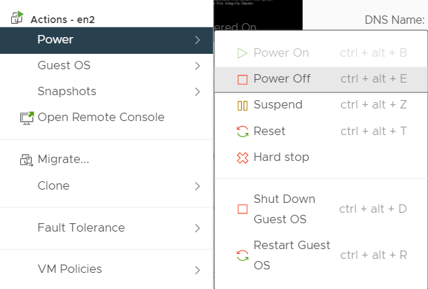 VMware NSX node shutdown