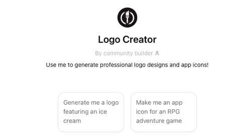 Screenshot of the web page for Logo Creator