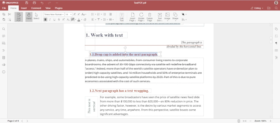 Text Editing in PDF