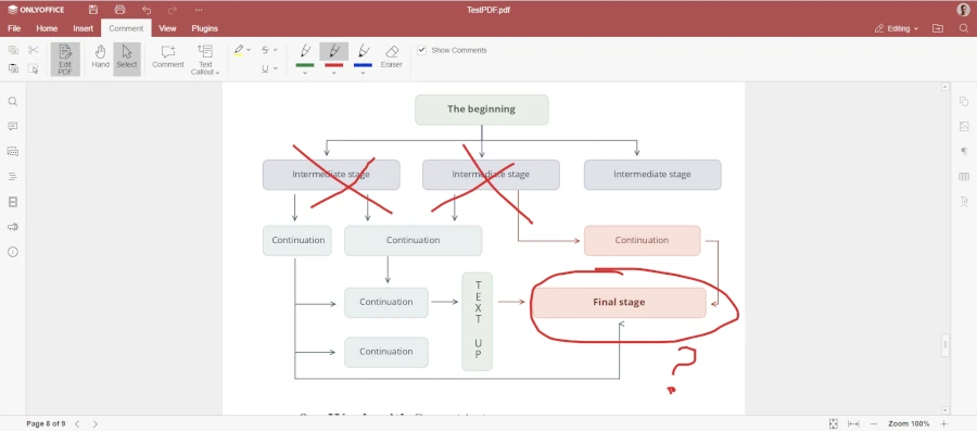 Drawing tools in ONLYOFFICE PDF Editor