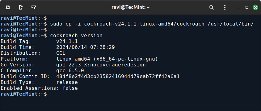 Verify CockroachDB Version