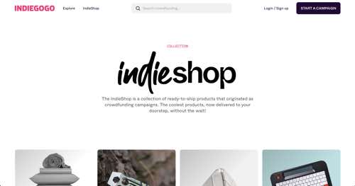 Home page of IndieShop