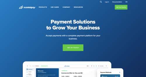 Home page of Ecommpay