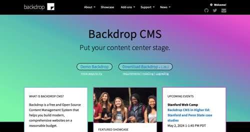 Home page of Backdrop CMS