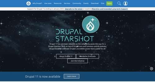 Home page of Drupal