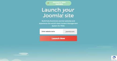 Home page of Joomla