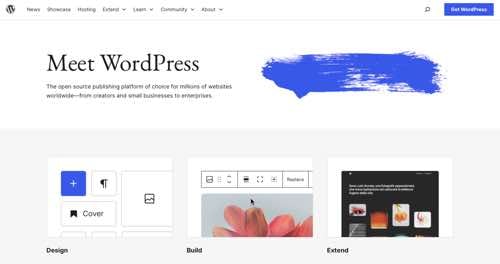 Home page of WordPress.org