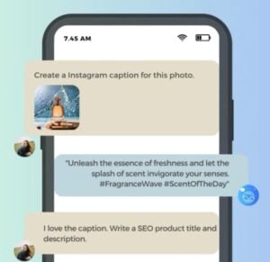 Screenshot of a ChatPhoto demo on a phone