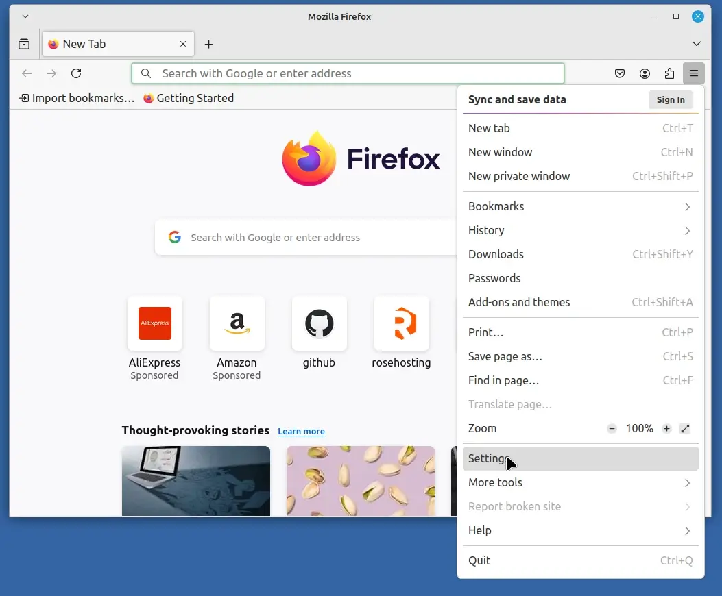 Firefox Settings