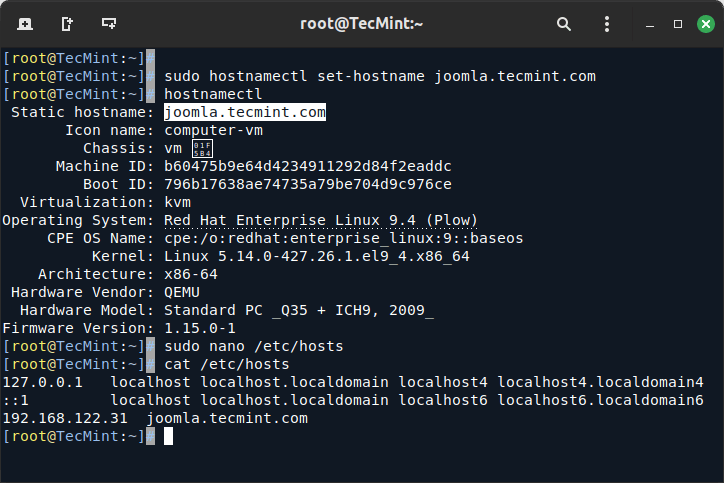 How to Install and Configure Joomla on RHEL 9