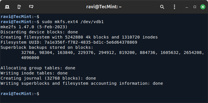 Format First Partition