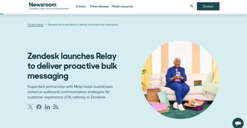 Web page on Zendesk announcing Relay