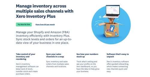 Web page on Xero announcing Inventory Plus