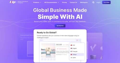 Home page of Alibaba's AI pllatform