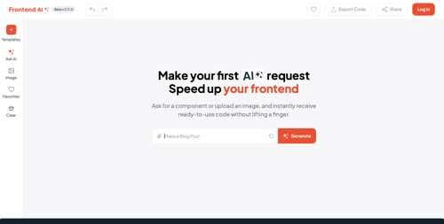 Home page of Frontend AI