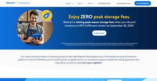 Web page of Walmart Marketplace