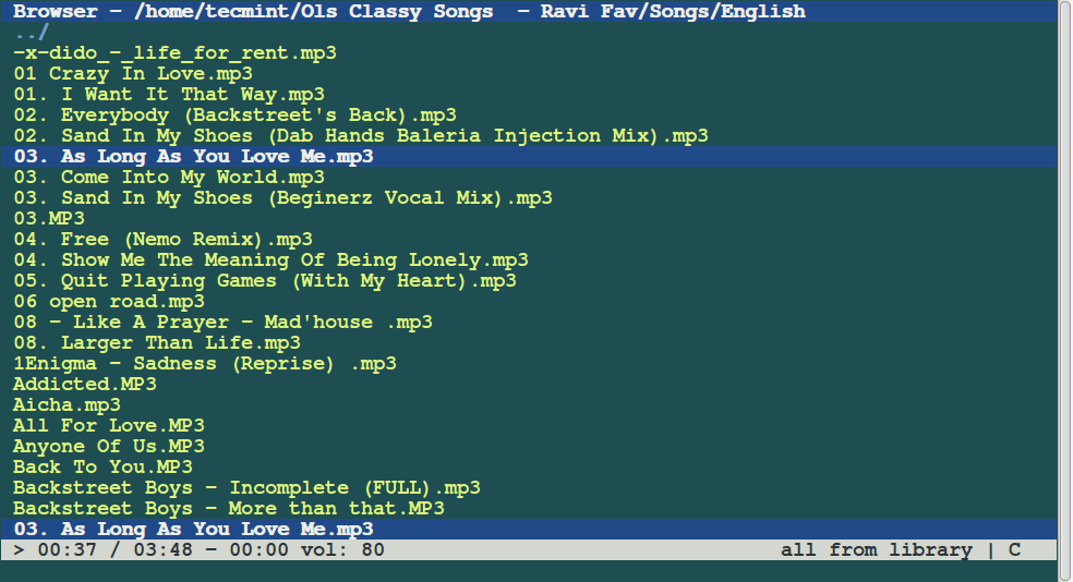 Cmus Commandline Music Player