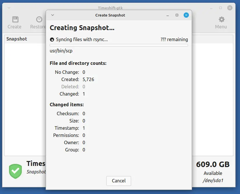 Creating System Sanpshot