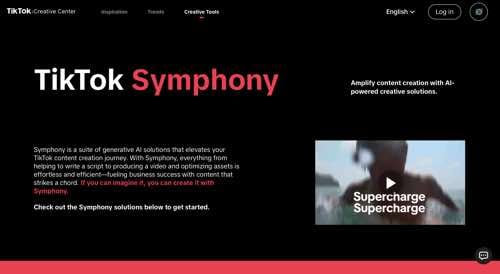 Web page of TikTok Symphony