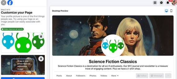 Screenshot of a Facebook page titled "Science Fiction Classics"