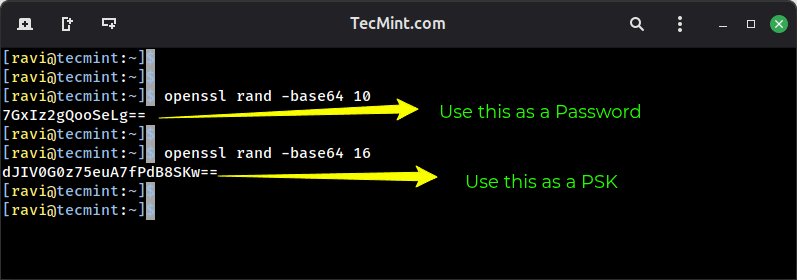 Generate a Secure Password and PSK