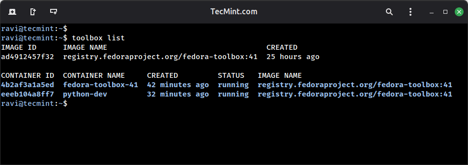 Viewing All Toolbox Containers on Your System