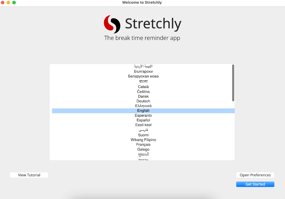 Stretchly Preferences