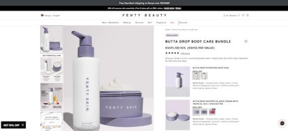 Screenshot of Fenty Beauty