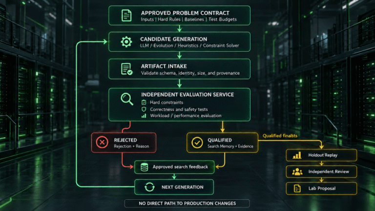 The AI Discovery Engine: Generators, Evaluators, and Verification